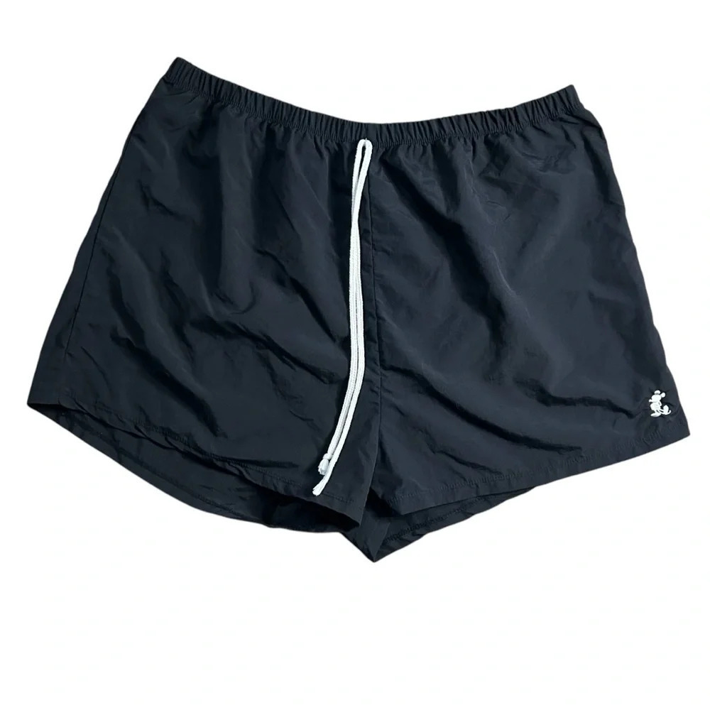Disney Parks Elastic Waist Black Nylon Mickey Mouse Running Shorts Size 2XL - Picture 7 of 7